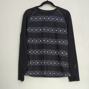 Terramar Women's Long Sleeve Crew Shirt Fleece Thumbholes UPF 50+ Size L